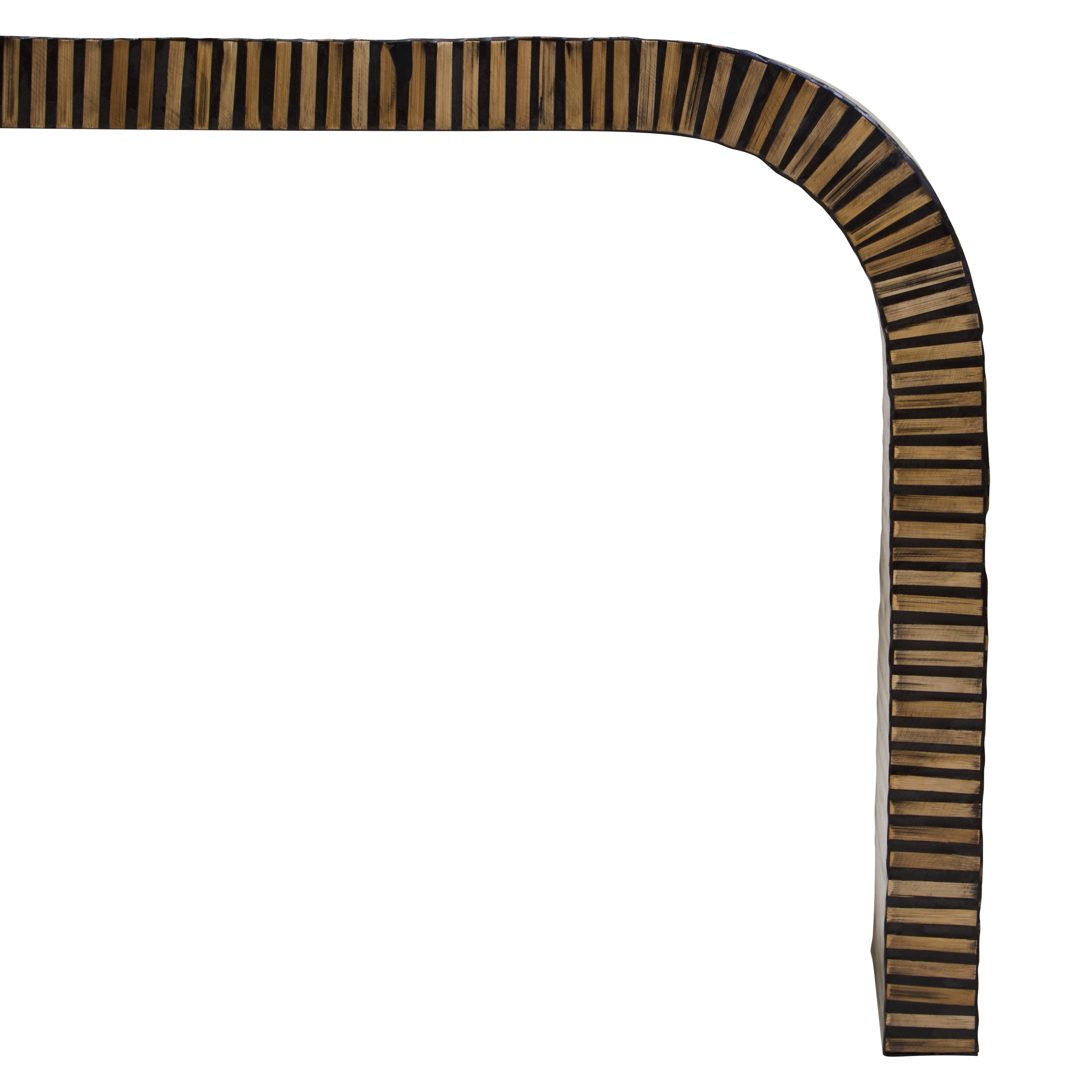 Antibes Bamboo Inlay Curved Console Table